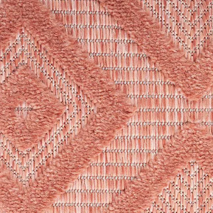 Coral Orange Diamond Indoor/Outdoor Area Rug, 4x6