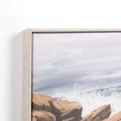 Crashing Waves Framed Canvas Art Print