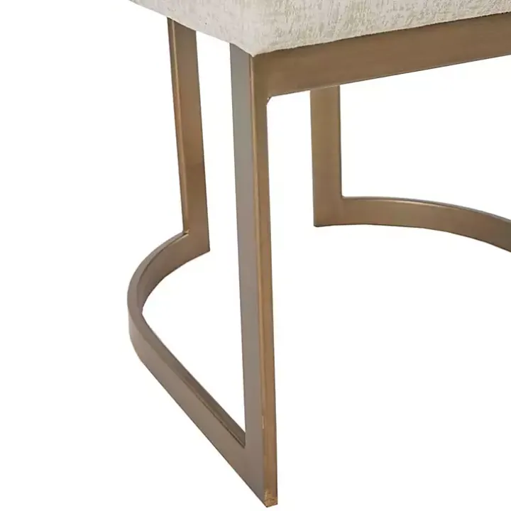 Cream and Gold Modern Dining Chairs, Set of 2