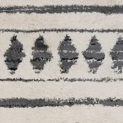 Cream Boho Striped Area Rug, 5x8
