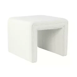 Cream Boucle Arch Ottoman