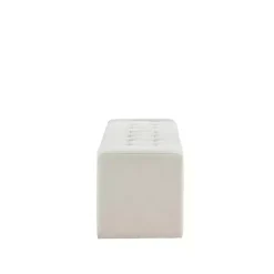 Cream Button Tufted Upholstered Storage Bench