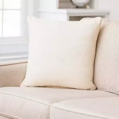 Cream Cross-stitch Woven Pillow