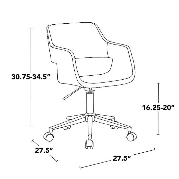 Cream Faux Leather & Gold Marshall Office Chair