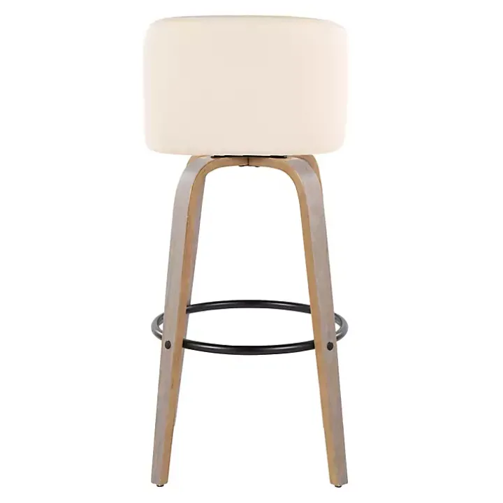 Cream Faux Leather Torino Bar Stools, Set of 2