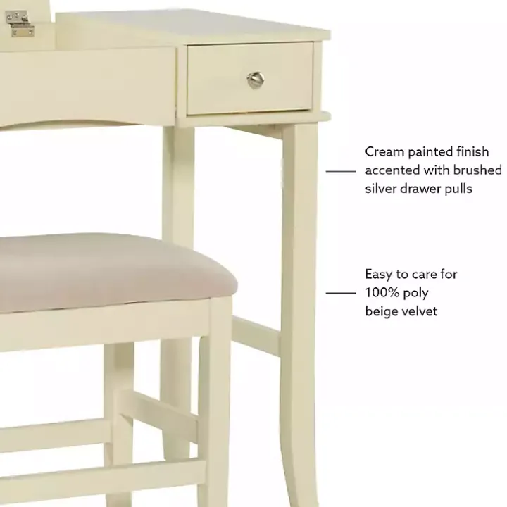 Cream Jennifer Flip-Top 2-pc. Vanity Set
