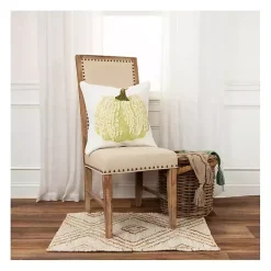Cream Pumpkin with Stem Harvest Throw Pillow