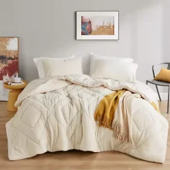 Cream Quilted Teddy 2-pc. Twin Comforter Set