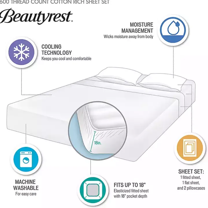Cream Rich Cooling Cotton King Sheet Set