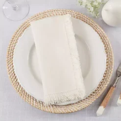 Cream Simple Fringe Napkins, Set of 4