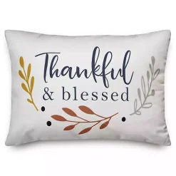 Cream Thankful and Blessed Pillow