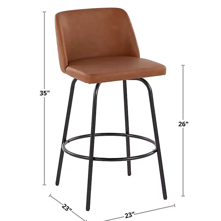 Cream Torino Gold Leg Counter Stools, Set of 2