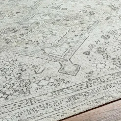 Cream Traditional Washable Area Rug, 7x10