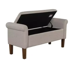 Cream Upholstered Aubrey Storage Bench