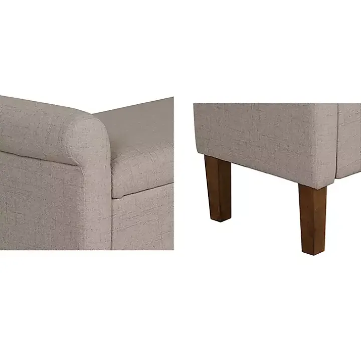 Cream Upholstered Aubrey Storage Bench