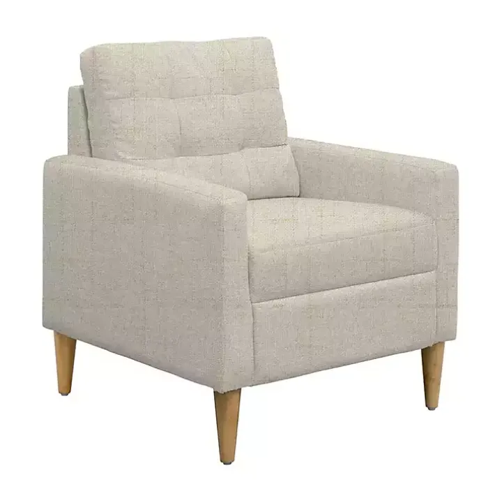 Cream Upholstered Tufted Dani Accent Chair