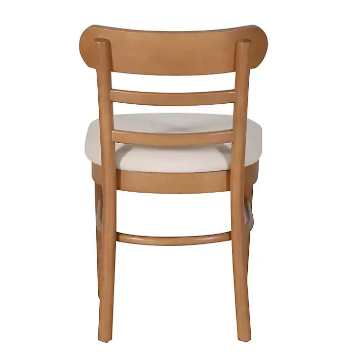 Cream Upholstered Wood Dining Chairs, Set of 2