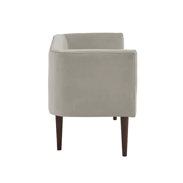 Cream Velvet Low Back Transitional Settee