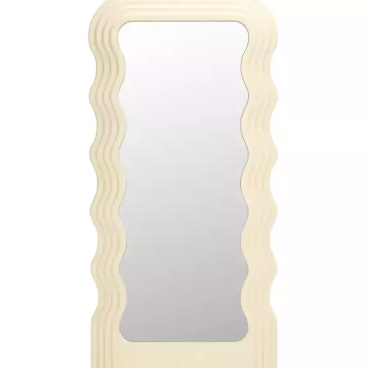 Cream Wavy Mayha Leaner Mirror