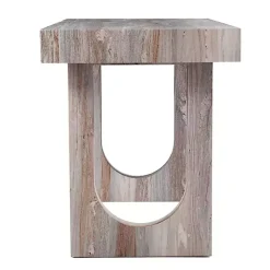 Cream Wood Faux Marble Desk