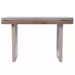 Cream Wood Faux Marble Desk