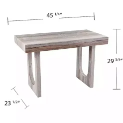 Cream Wood Faux Marble Desk