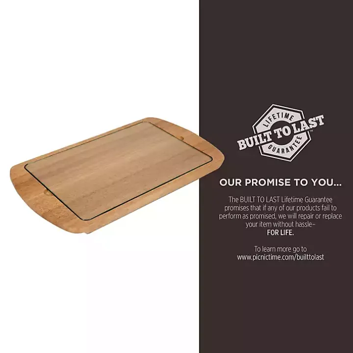 Crimson Tide Wood and Glass Serving Board