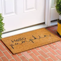 Cursive Hello Pumpkin Fall Coir Doormat