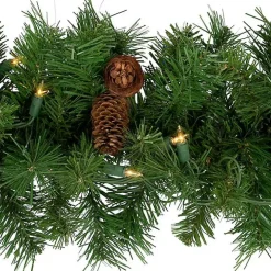 Dakota Pinecone Clear LED Lit Garland, 108 in.