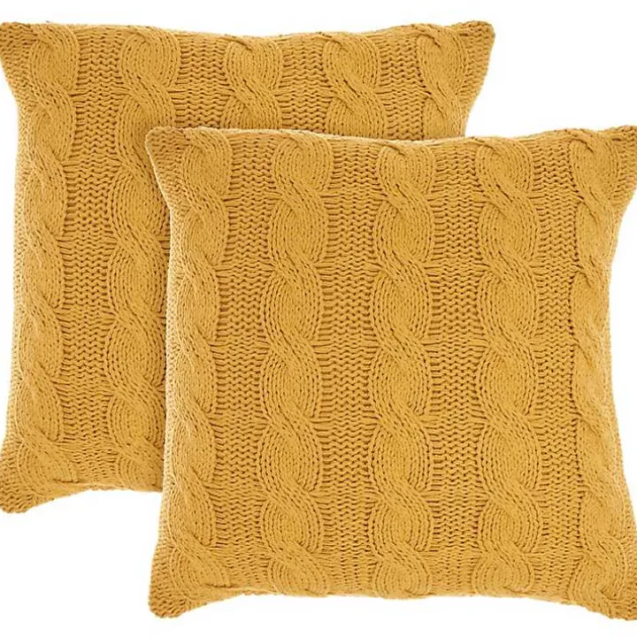 Dandelion Cable Knit Throw Pillows, Set of 2