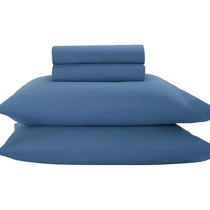 Dark Blue Microfiber 4-pc. King Sheet Set