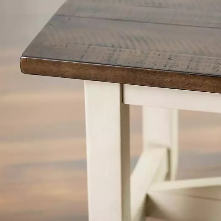 Dark Brown and Ivory Jackson Dining Bench