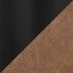 Dark Brown Faux Leather Sleigh Accent Chair
