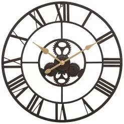 Dark Brown Rutherford Gears Wall Clock