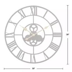 Dark Brown Rutherford Gears Wall Clock