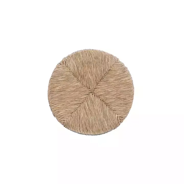 Dark Brown Seagrass Swivel Bar Stool