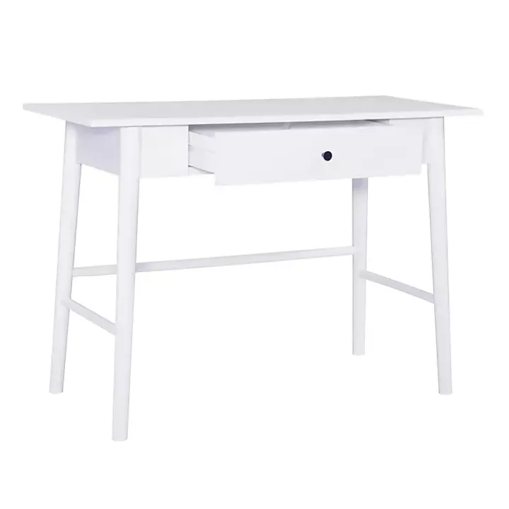 Dark Brown Wood 1-Drawer Midcentury Modern Desk