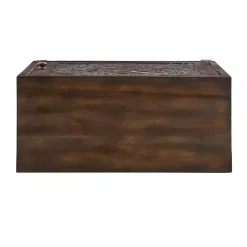 Dark Chestnut Medallion Carved Cabinet