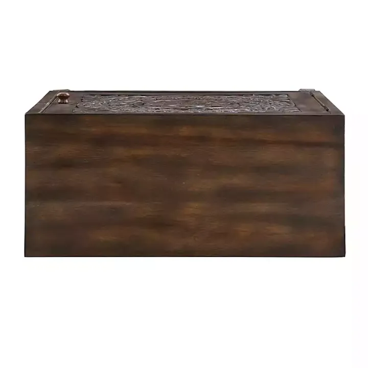 Dark Chestnut Medallion Carved Cabinet