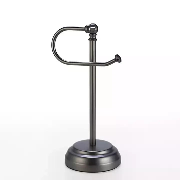 Dark Chrome Hook Countertop Towel Holder