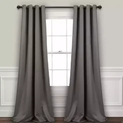 Dark Gray Blackout Curtain Panel Set, 120 in.