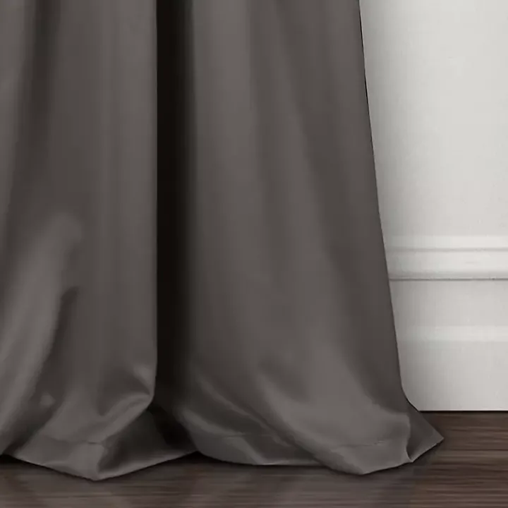 Dark Gray Blackout Curtain Panel Set, 120 in.