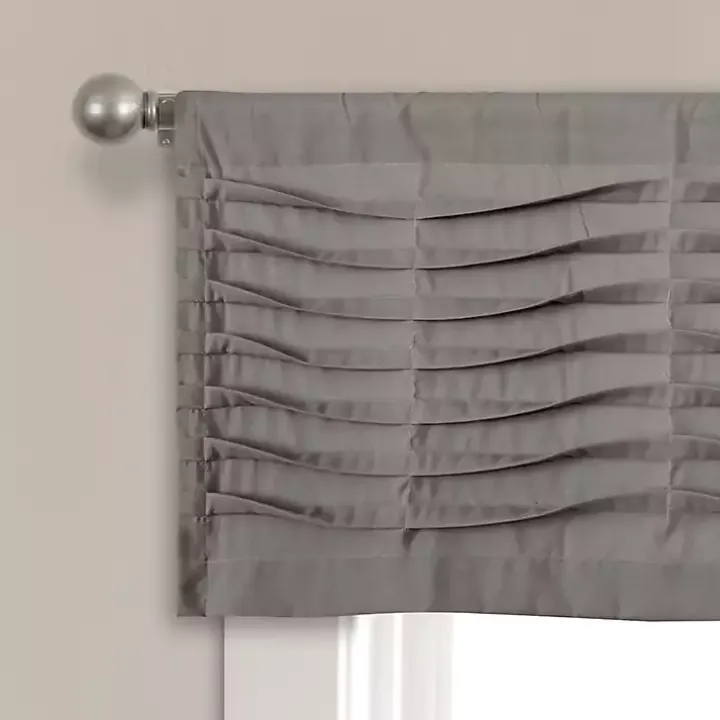 Dark Gray Wave Pattern Valance