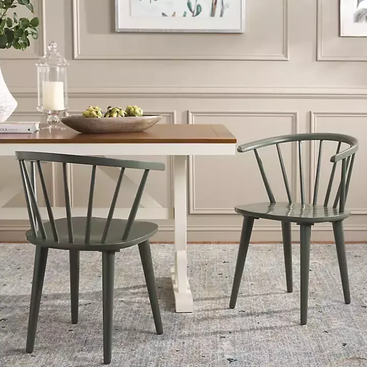 Dark Green Blanchard Dining Chairs, Set of 2