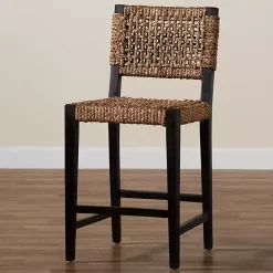 Dark Mahogany Lattice Counter Stool