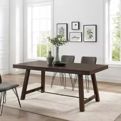 Dark Oak Wood Rustic Dining Table