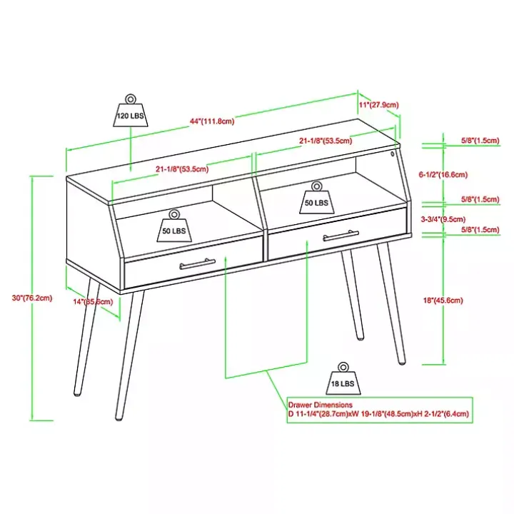 Dark Walnut 2-Drawer Henry Console Table