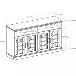 Dark Walnut Glass Door Classic TV Stand