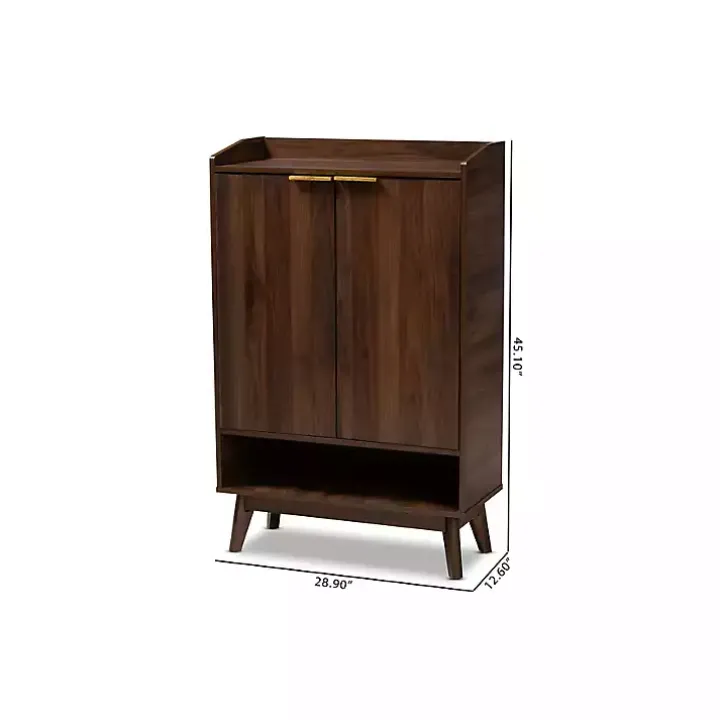 Dark Walnut 5-Shelf Wooden Shoe Cabinet