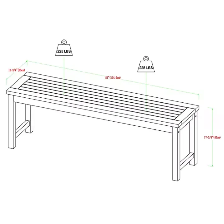 Dark Wood Slat Back 4-pc. Outdoor Dining Set